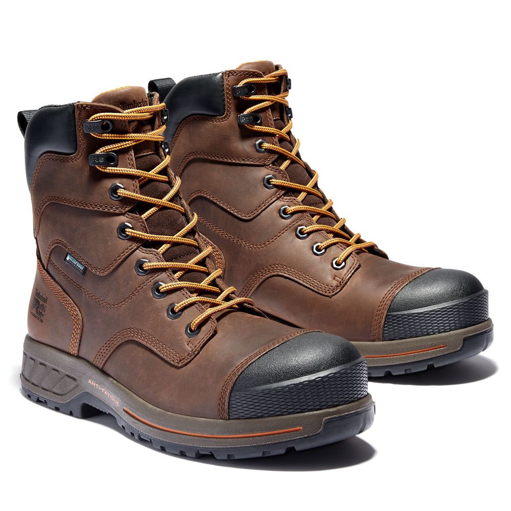 Timberland Mens Work Boots PRO® Helix HD 8\" Comp Toe - Brown/Black - India ML2987301